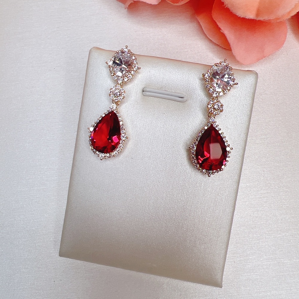 Ruby Teardrop Earrings